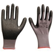 15 Gauge Nylon Spandex Comfort Hand Grip Nitrile Foam Dotted Gloves EN388 4121X